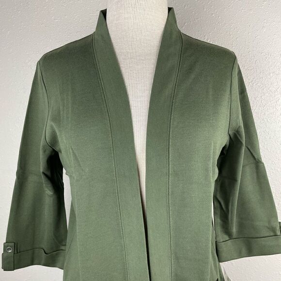 NWT Croft & Barrow Green Three Quarter Sleeve Jacket Top Size M EUC - Picture 2 of 7